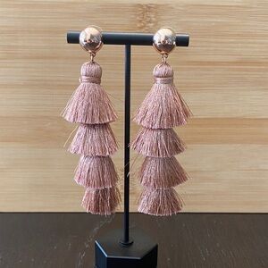 Rose Gold Tassel Earrings